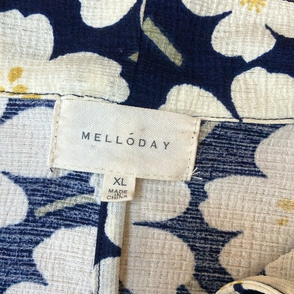 Floral long sleeve top with tie Mellóday XL - Picture 3 of 5